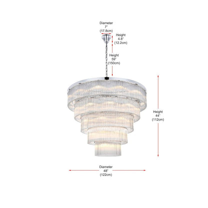 Harlow 48 inch Chandelier in Chrome
