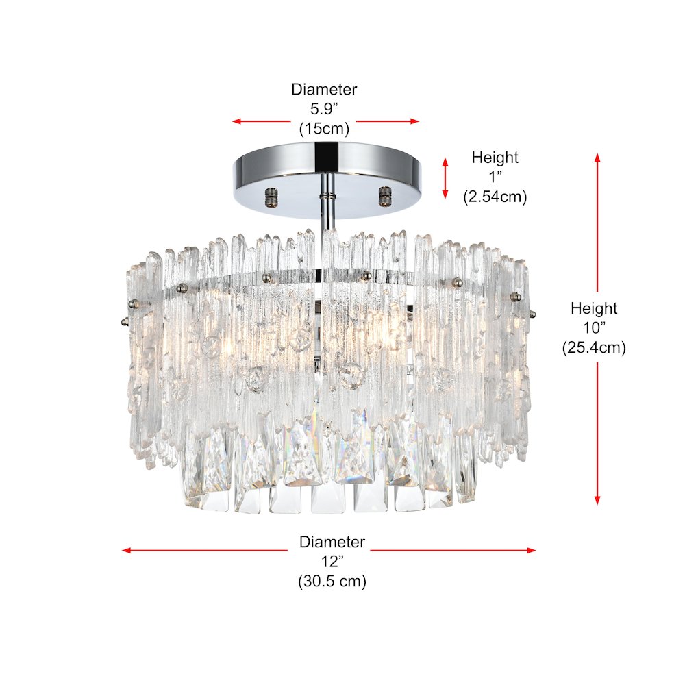 Emilia 12 inch Flush Mount in Chrome