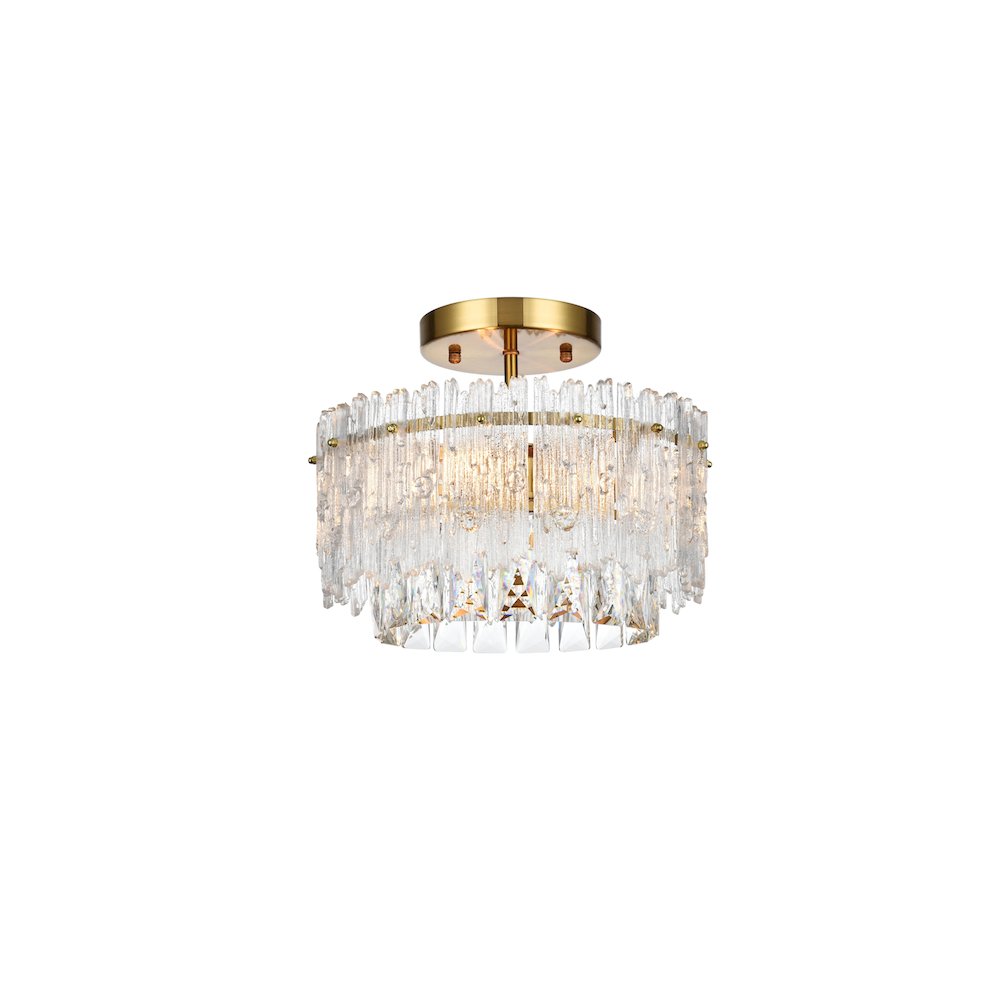 Emilia 12 inch Flush Mount in Satin Gold