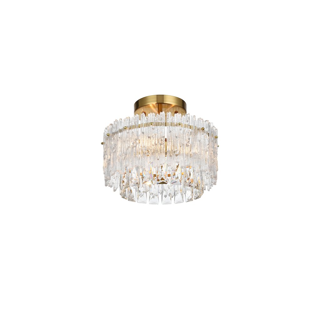 Emilia 12 inch Flush Mount in Satin Gold
