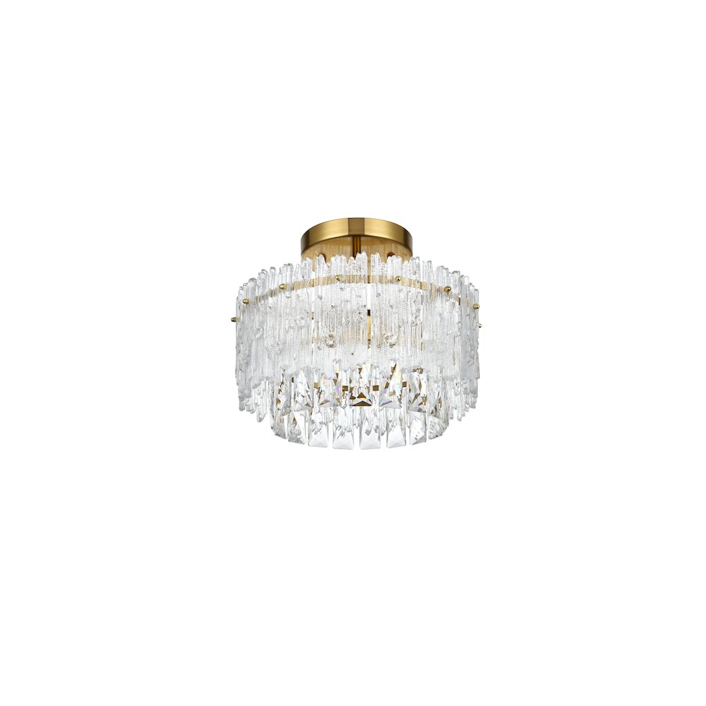 Emilia 12 inch Flush Mount in Satin Gold