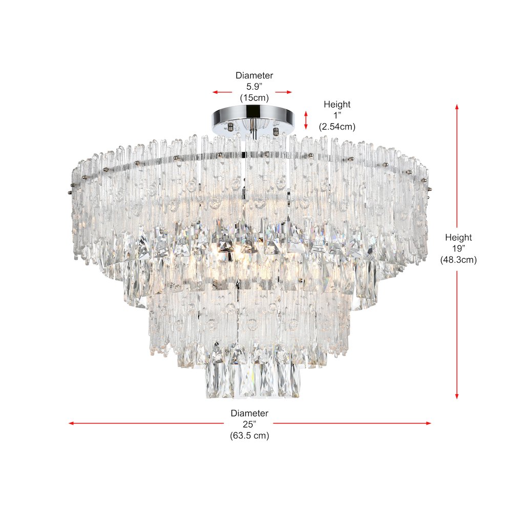 Emilia 25 inch Flush Mount in Chrome