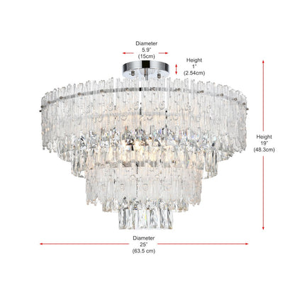 Emilia 25 inch Flush Mount in Chrome