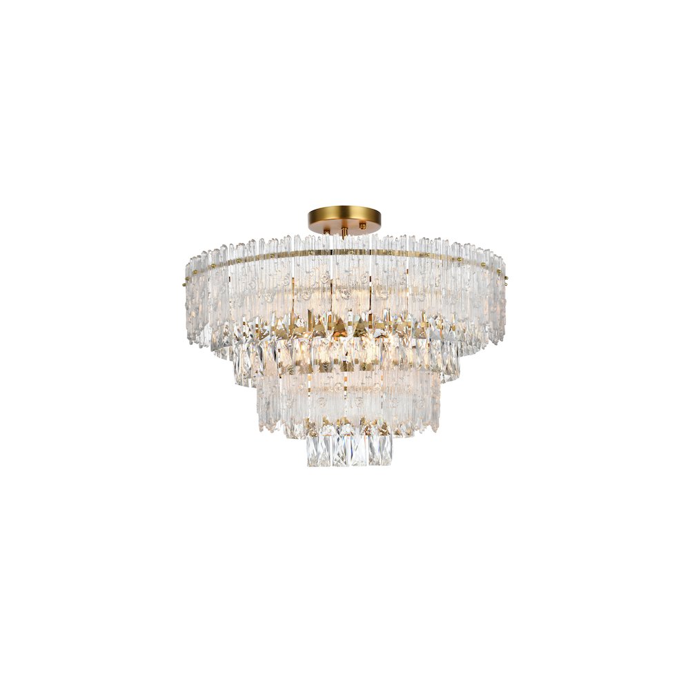 Emilia 25 inch Flush Mount in Satin Gold