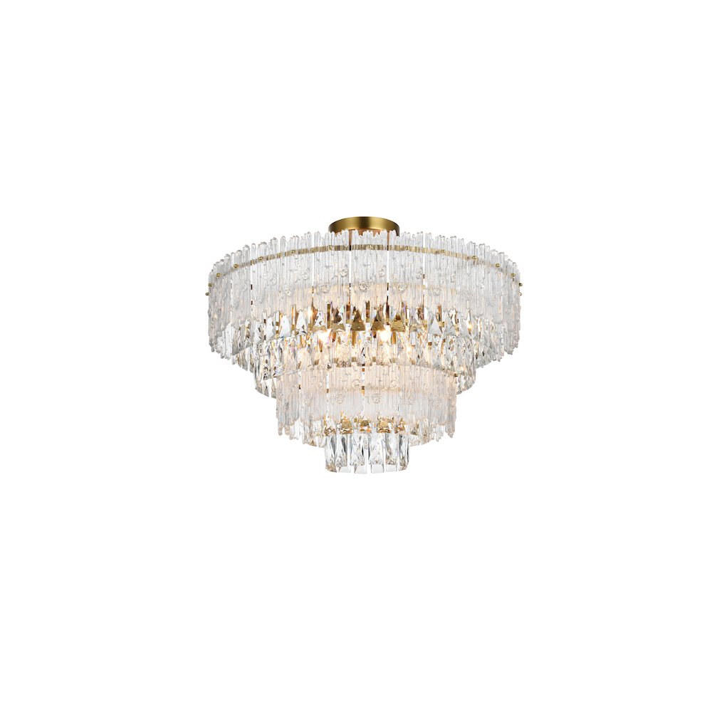 Emilia 25 inch Flush Mount in Satin Gold