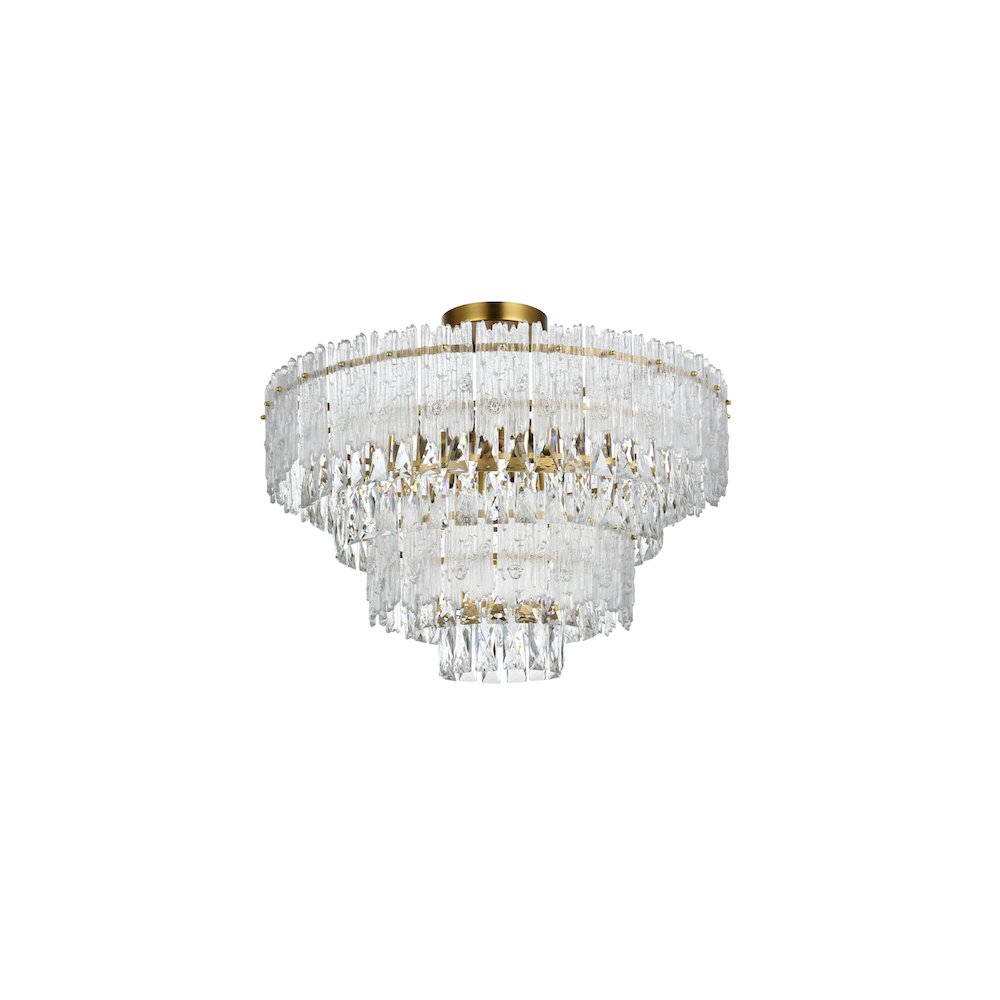 Emilia 25 inch Flush Mount in Satin Gold