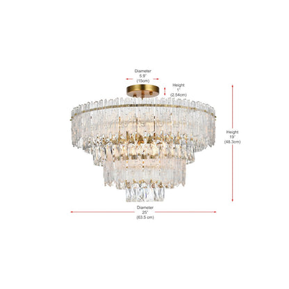 Emilia 25 inch Flush Mount in Satin Gold