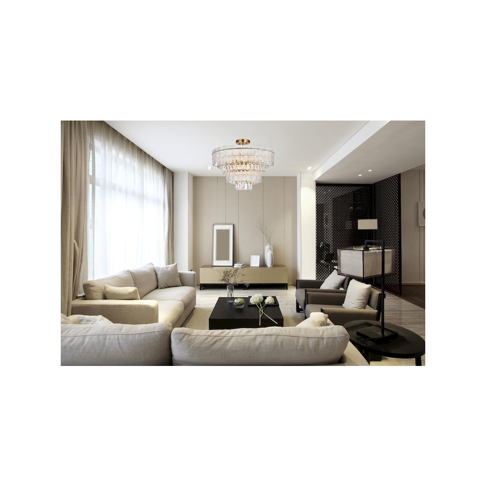 Emilia 25 inch Flush Mount in Satin Gold