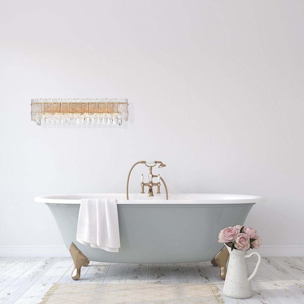 Emilia 27 inch Wall Sconce in Satin Gold