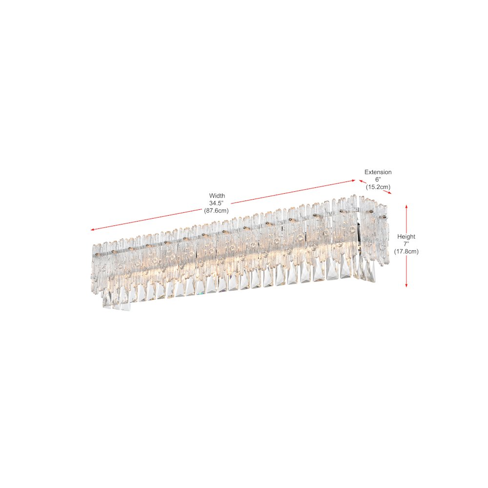 Emilia 34.5 inch Wall Sconce in Chrome