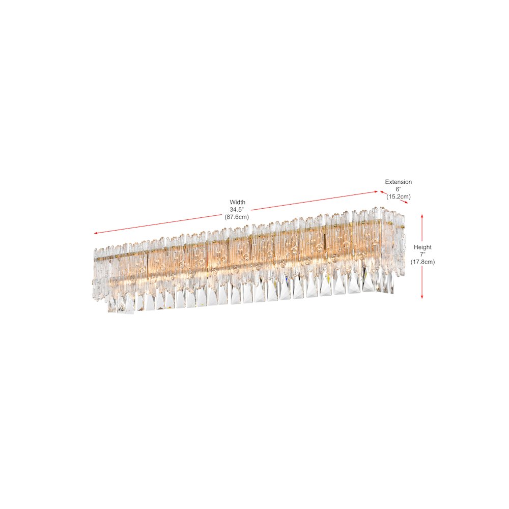 Emilia 34.5 inch Wall Sconce in Satin Gold