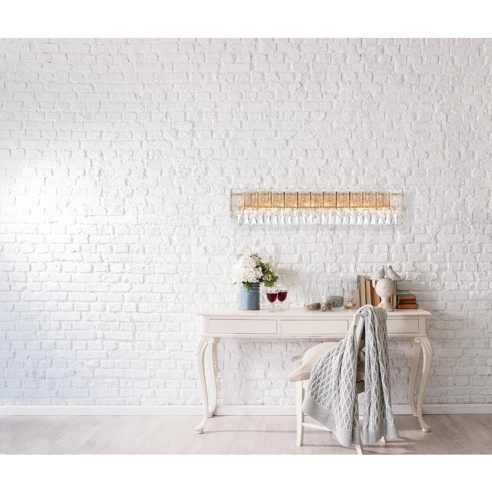 Emilia 34.5 inch Wall Sconce in Satin Gold