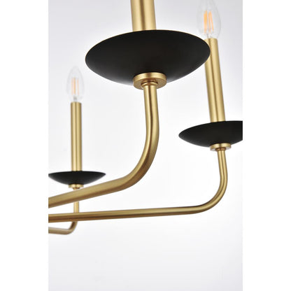 Cohen 42 inch pendant in black and brass