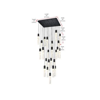 Aurora 36 inch Chandelier in Black