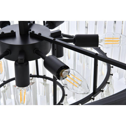 Sydney 9 light Matte Black Chandelier Clear Royal Cut Crystal