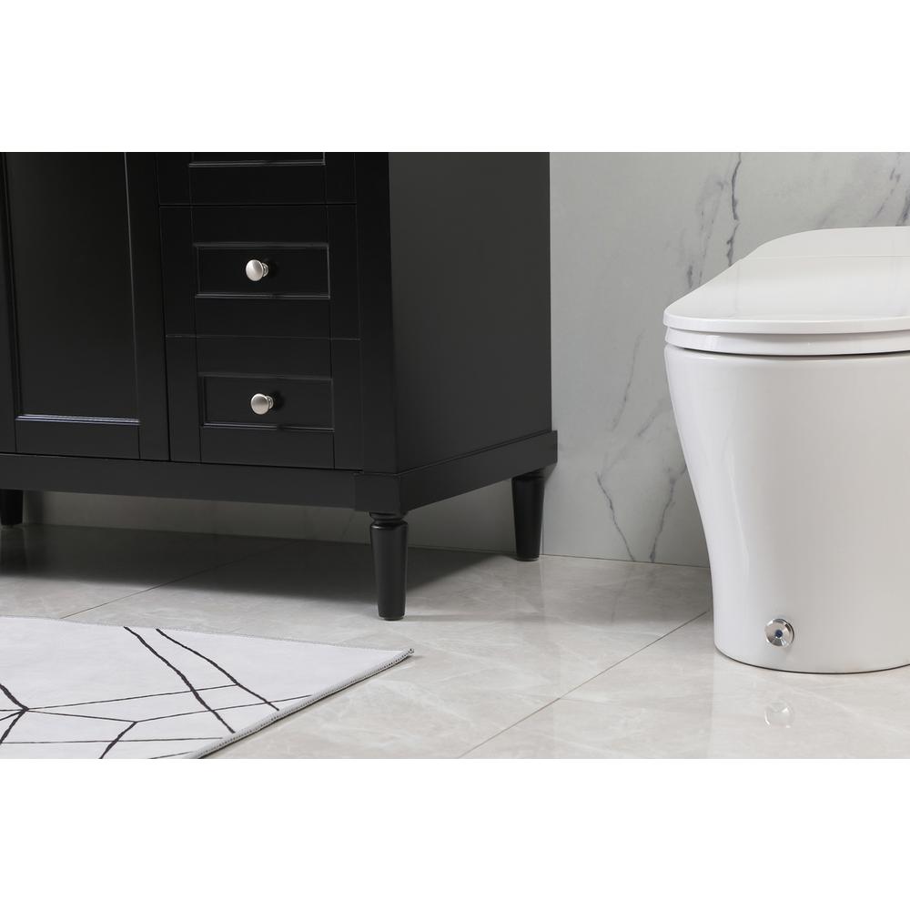 42 inch Single bathroom vanity in black with backsplash