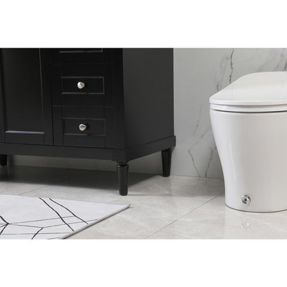 42 inch Single bathroom vanity in black with backsplash