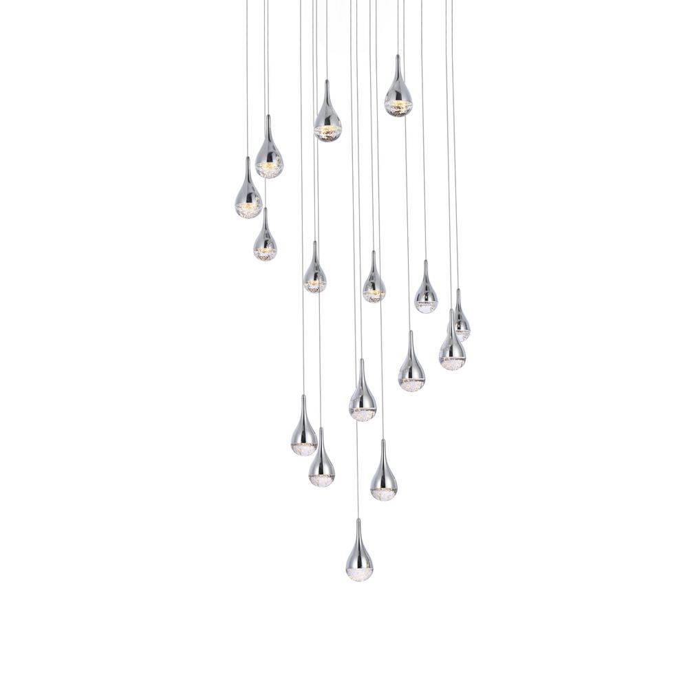 Amherst 36 inch LED chandelier in chrome