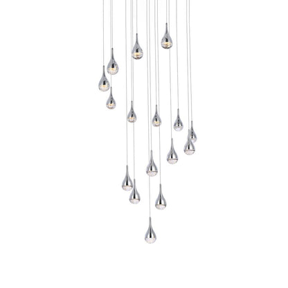 Amherst 36 inch LED chandelier in chrome