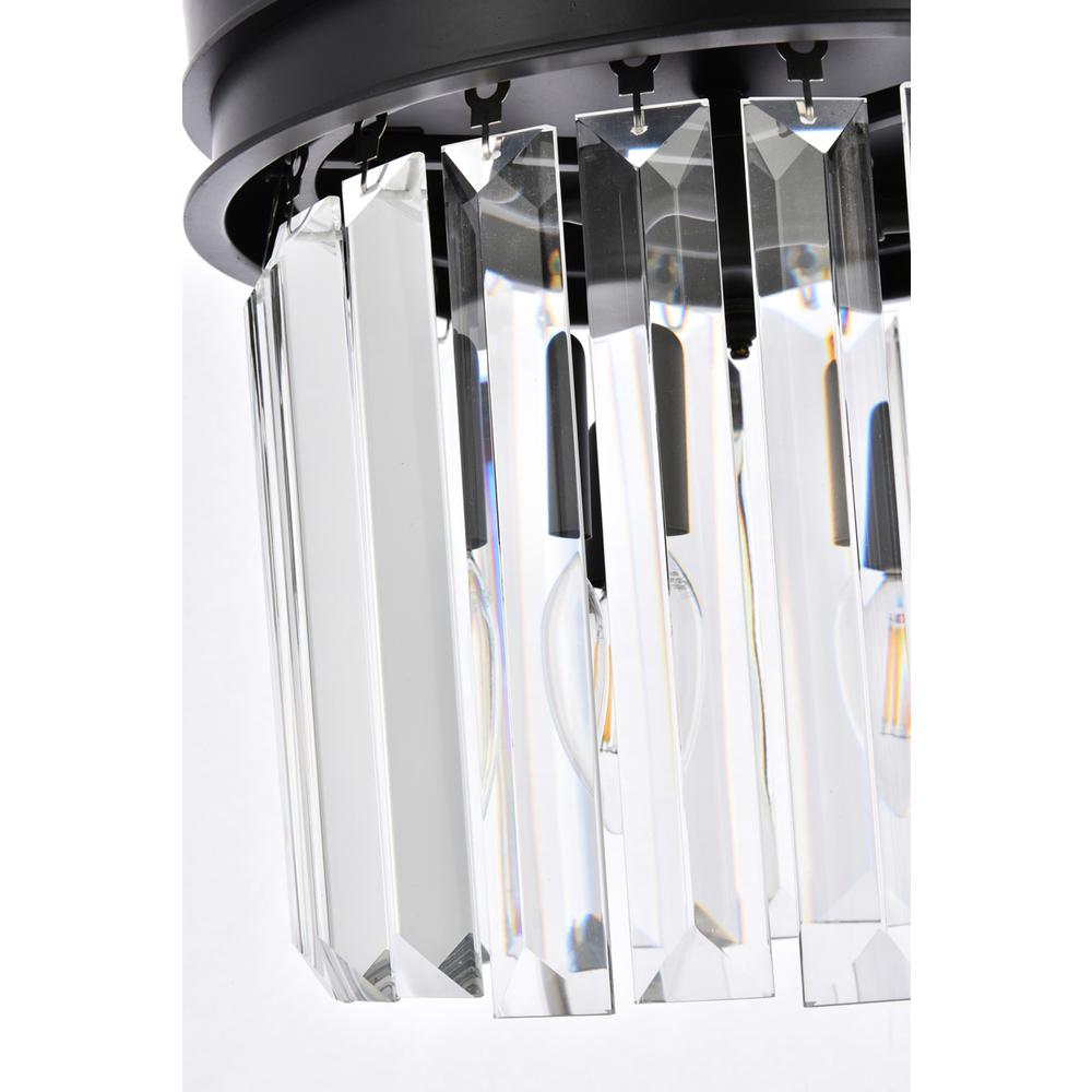 Sydney 3 light Matte Black Flush Mount Clear Royal Cut Crystal