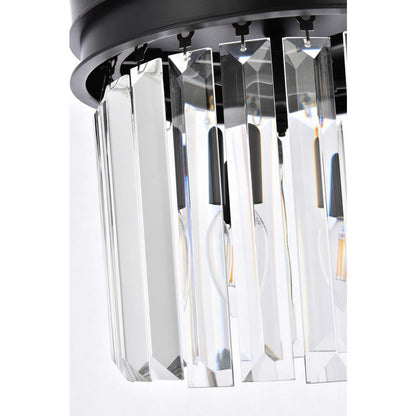 Sydney 3 light Matte Black Flush Mount Clear Royal Cut Crystal