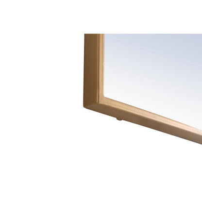 Metal frame Rectangle Mirror 18 inch Brass