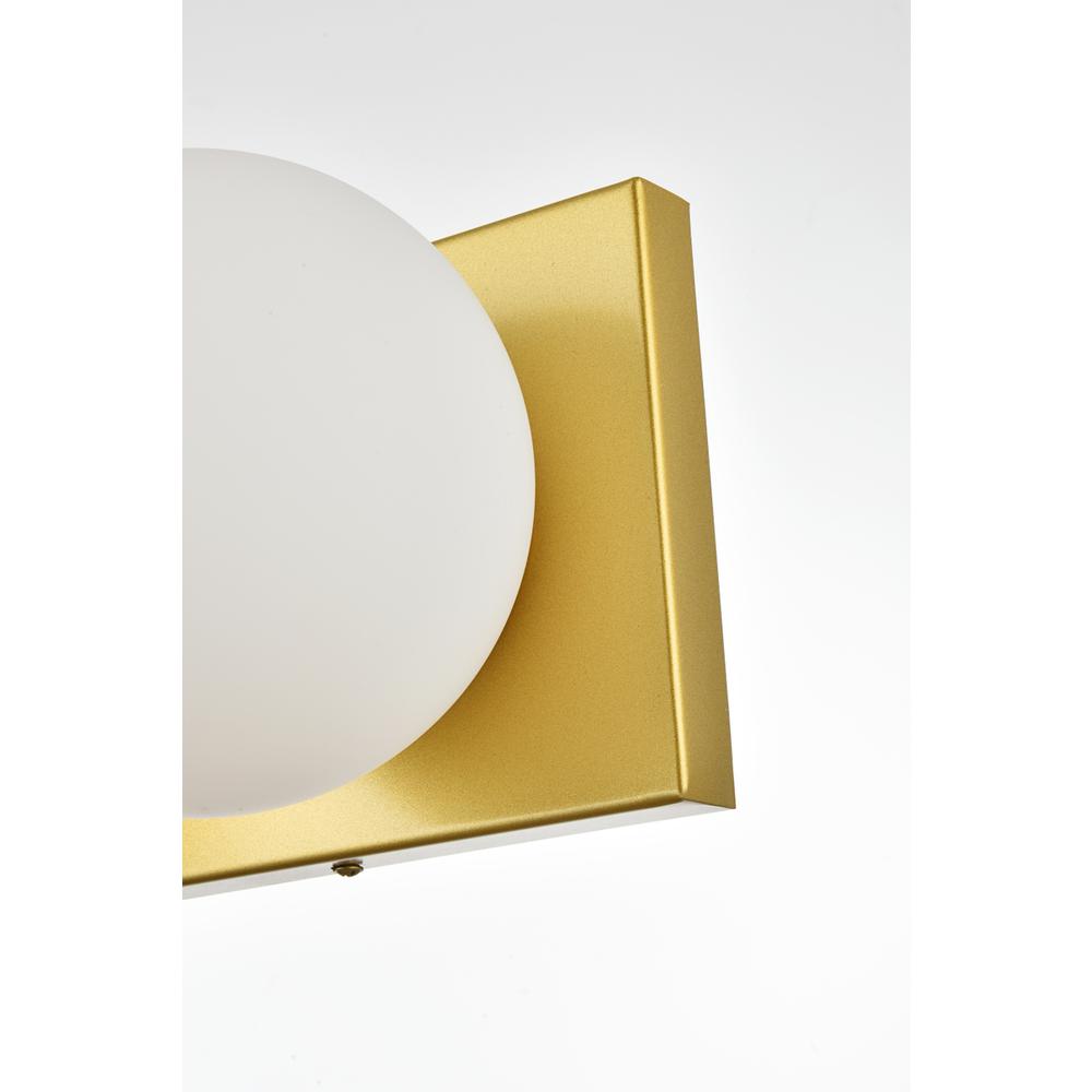 Jaylin 3 light Brass and frosted white Bath Sconce