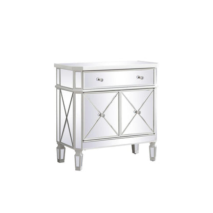 32 inch mirrored cabinet in antique white