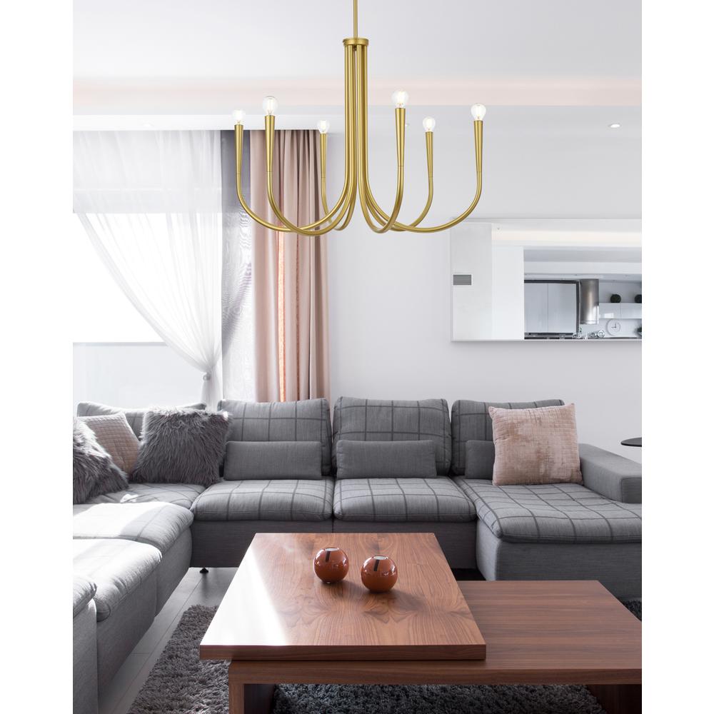 Layne 30 inch chandelier in Brass