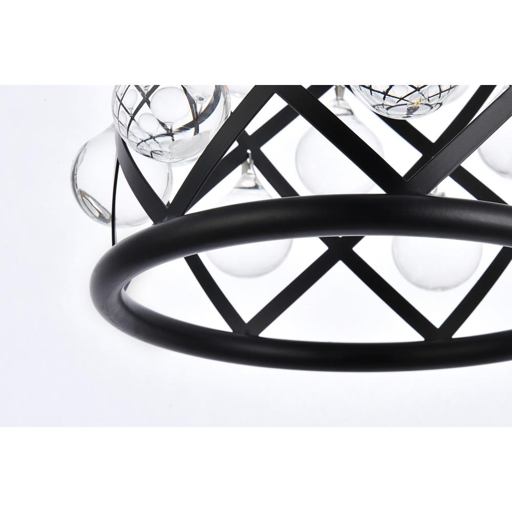 Madison 1 light Matte Black Pendant Clear Royal Cut Crystal