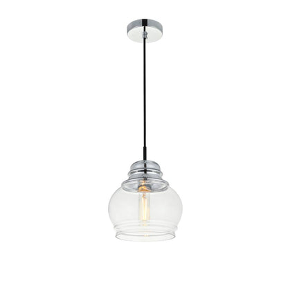 Kenna 1 Light Chrome Pendant With Clear Glass