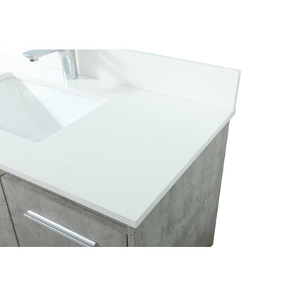 40 Inch Single Bathroom Vanity In Concrete Grey With Backsplash