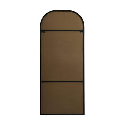 Metal Frame Arch Full Length Mirror 28x66 Inch in Black