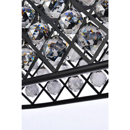 Madison 6 light Matte Black Chandelier Silver Shade (Grey) Royal Cut Crystal