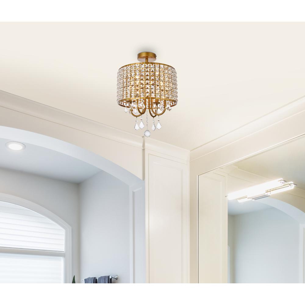 Elise 14 inch flush mount in brass