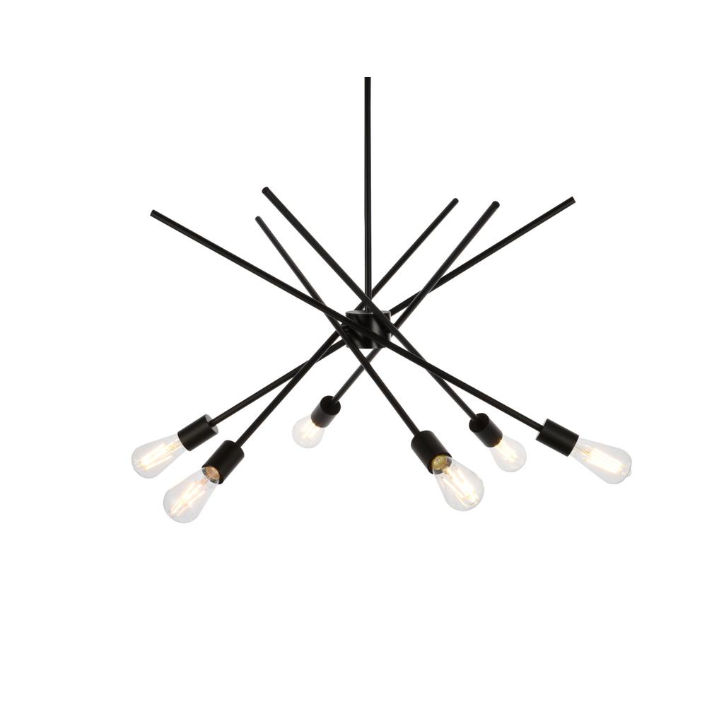 Armin 6 lights pendant in black