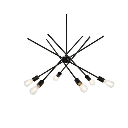 Armin 6 lights pendant in black