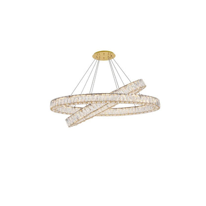 Monroe Integrated LED light Gold Chandelier Clear Royal Cut Crystal