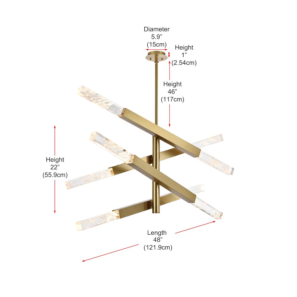 Ari 4-Bar Pendant In Satin Gold