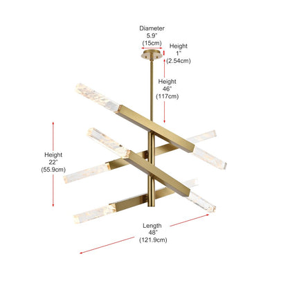 Ari 4-Bar Pendant In Satin Gold