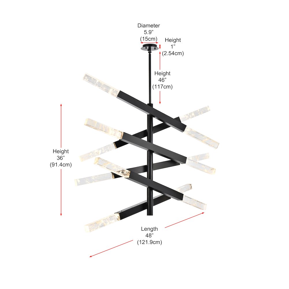 Ari 6-Bar Pendant In Black