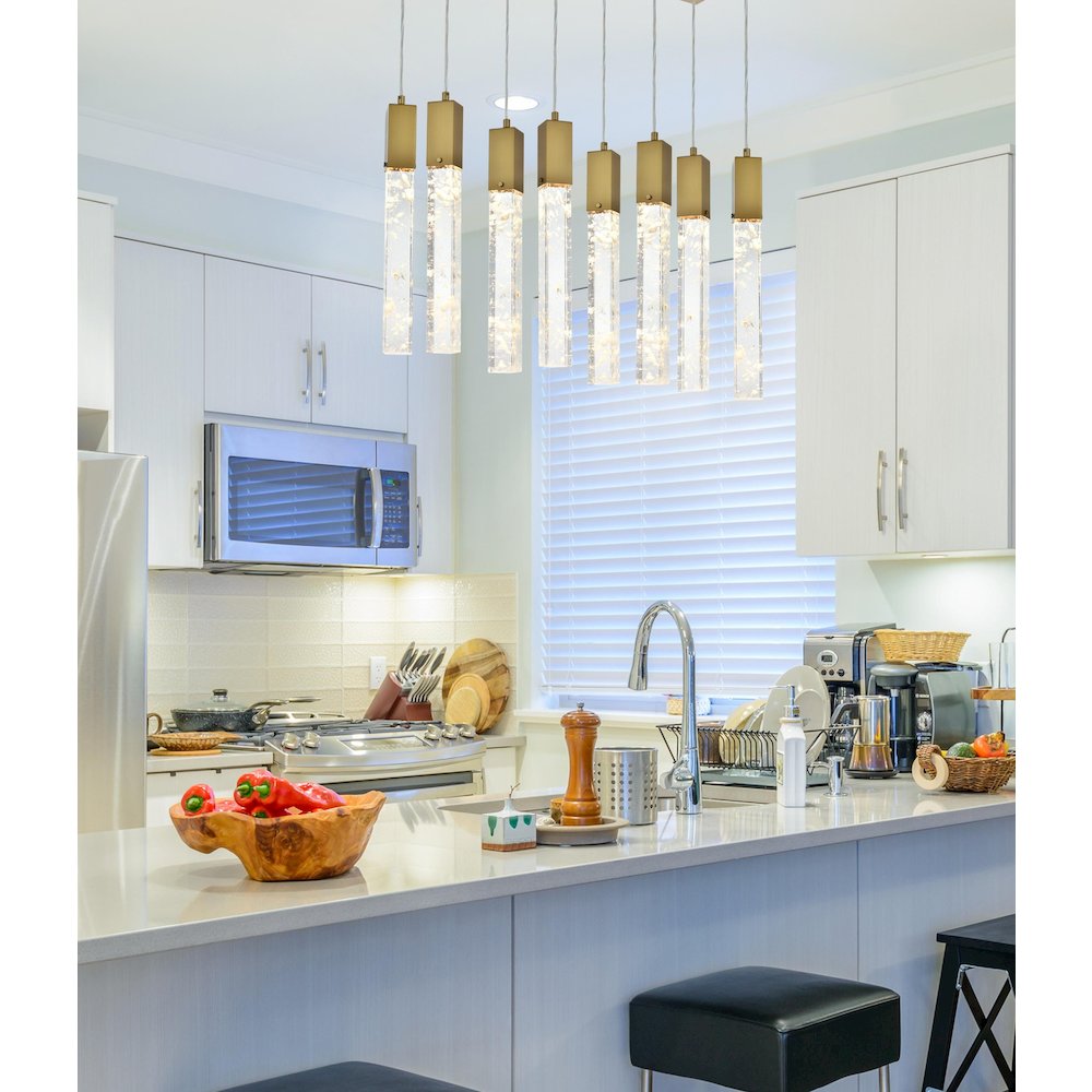 Aurora 36 inch Pendant in Satin Gold