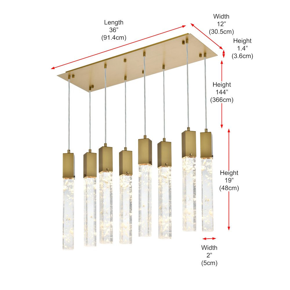 Aurora 36 inch Pendant in Satin Gold