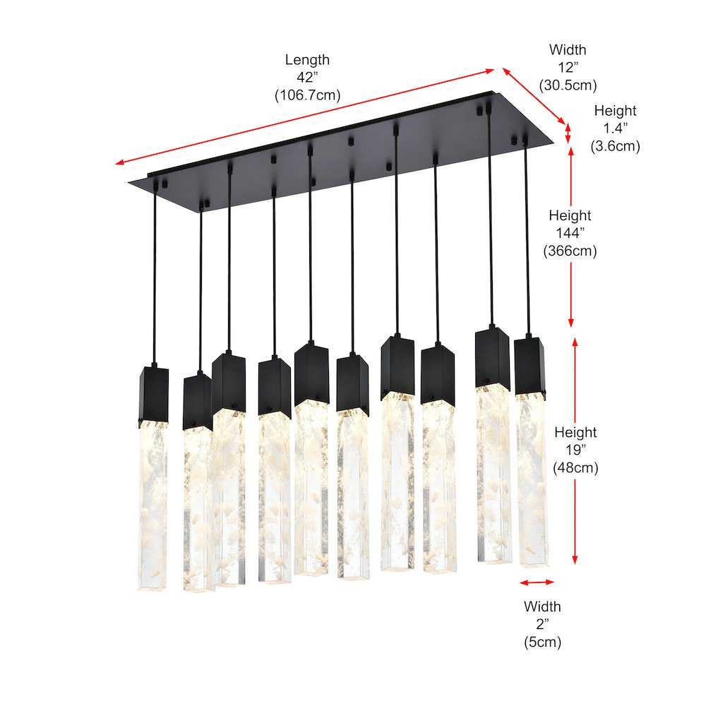 Aurora 42 inch Pendant in Black