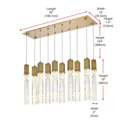 Aurora 42 inch Pendant in Satin Gold