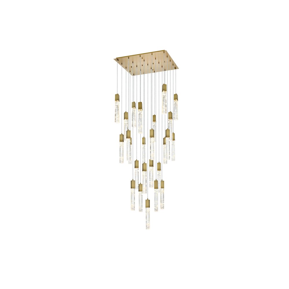 Aurora 36 inch Chandelier in Satin Gold