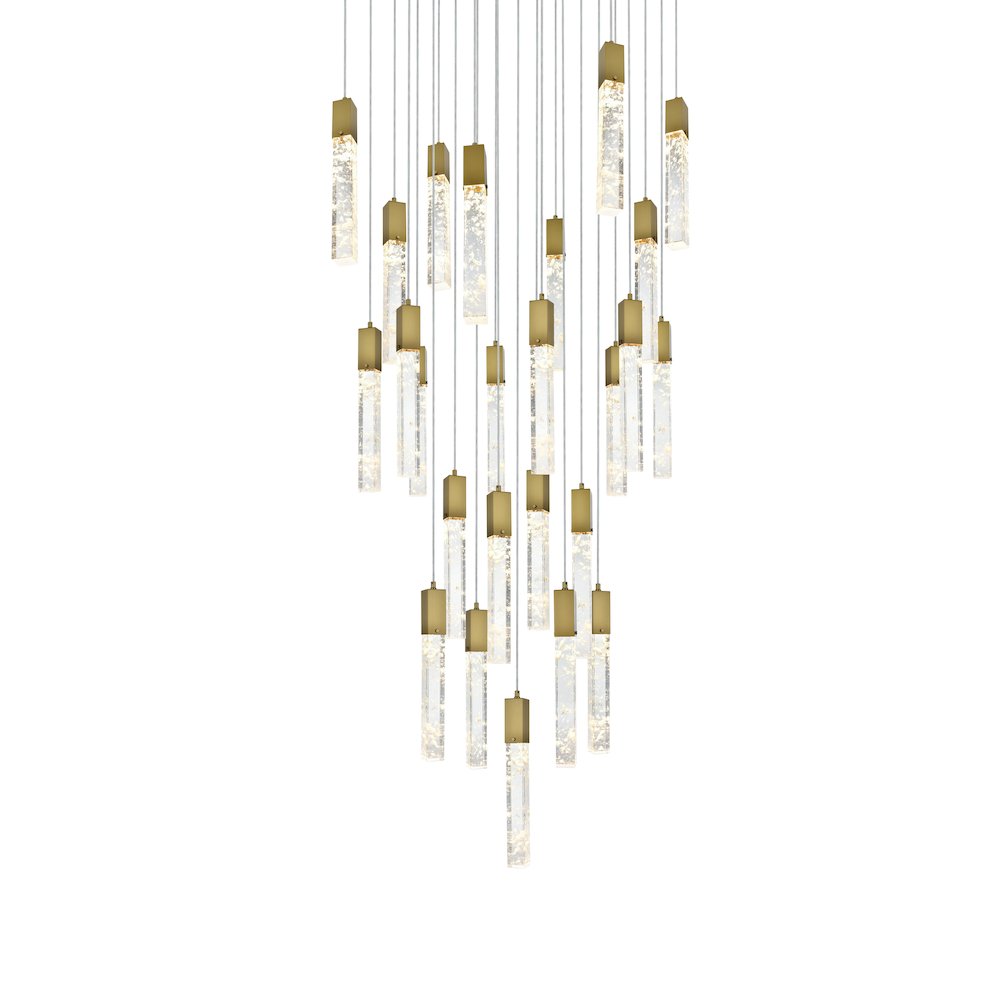 Aurora 36 inch Chandelier in Satin Gold