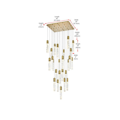Aurora 36 inch Chandelier in Satin Gold