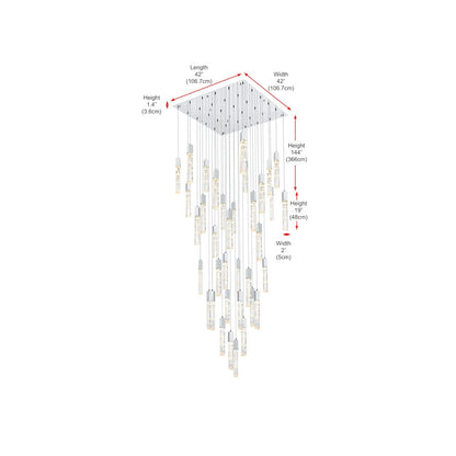 Aurora 42 inch Chandelier in Chrome