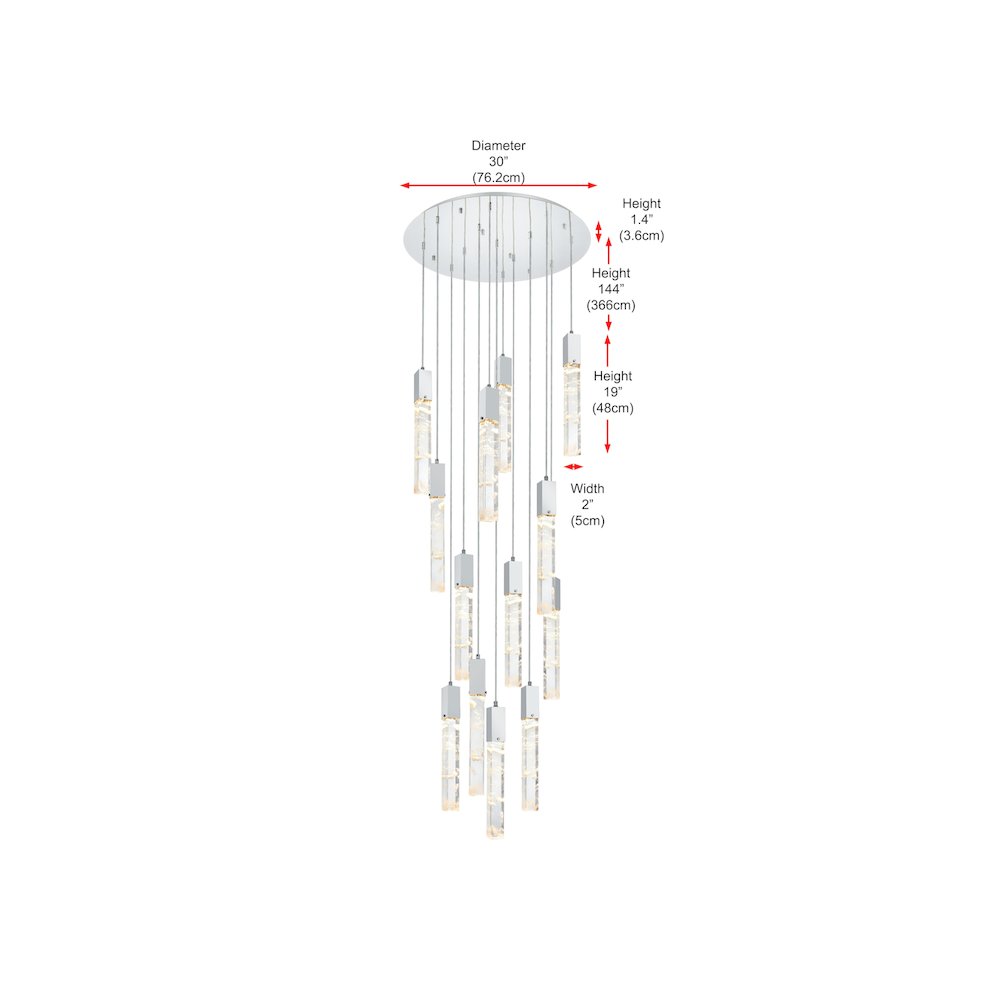 Aurora 30 inch Chandelier in Chrome